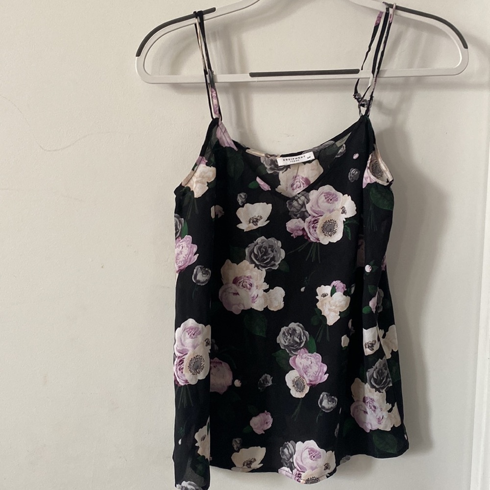 Equipment Silk Layla Black Floral Print Camisole - Picture 6 of 9